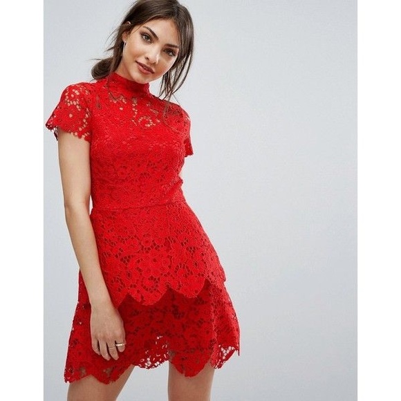 Misguided Dresses & Skirts - ♥️Misguided Red Lace Dress♥️